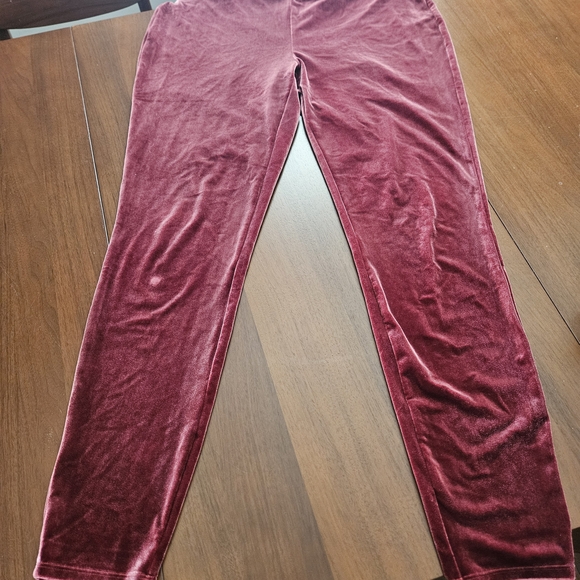 Express Velvet Maroon Leggings - Picture 1 of 4